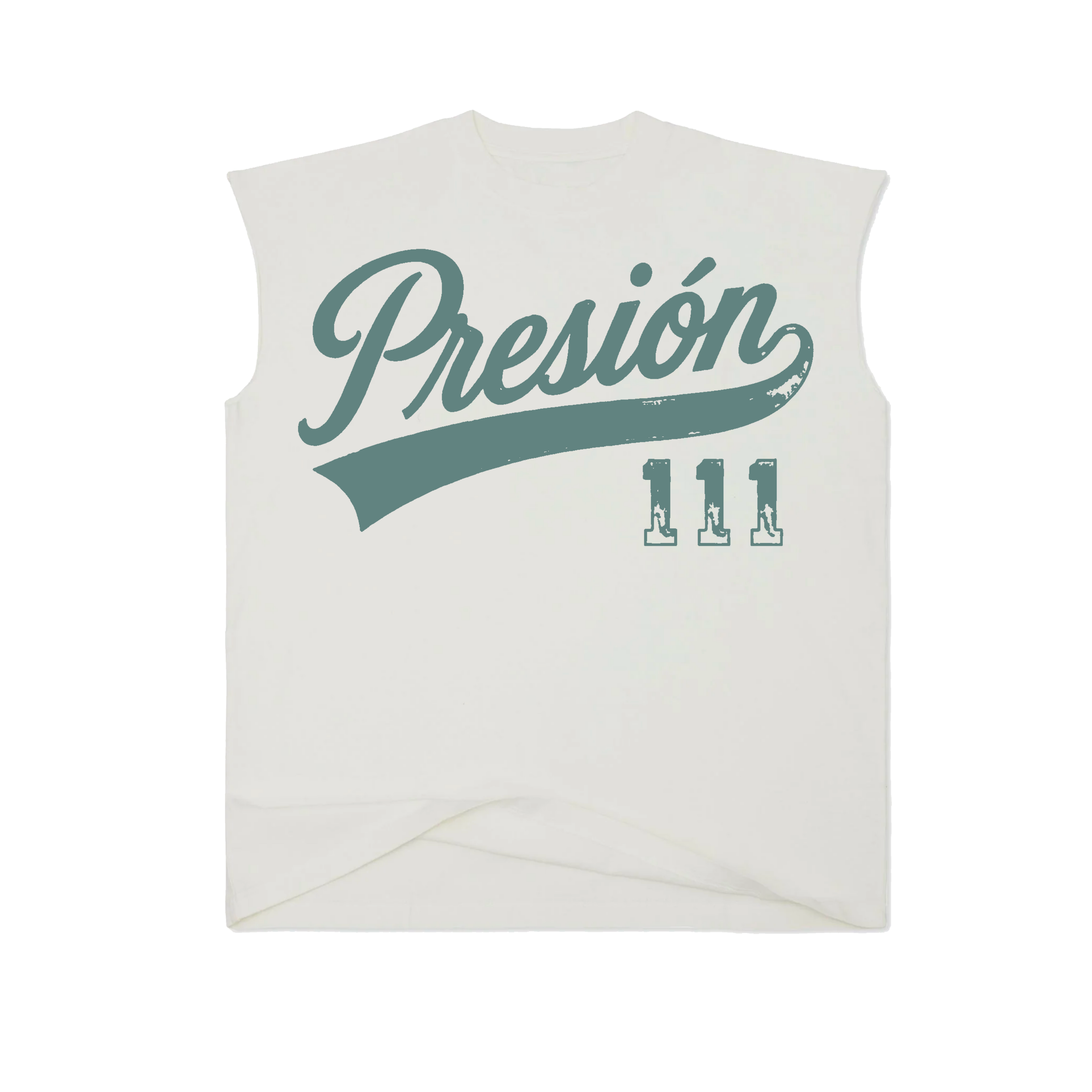 111 Muscle Shirt White/Teal Green